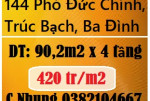 Chính chủ bán nhà 144 Phó Đức Chính, Trúc Bạch, Ba Đình, 420tr/m2; 0912100117